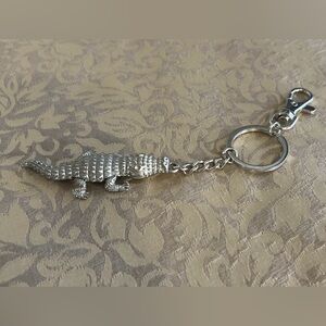 Silver Alligator Clip-on Charm, Florida  Purse Bag and Keychain Acces